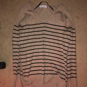 Calvin Klein Beige Striped Blouse